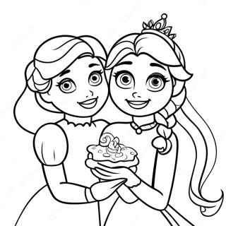 Pagina Para Colorir Da Celebracao De Aniversario Da Elsa E Anna 42602-35291