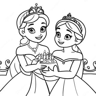 Pagina Para Colorir Da Celebracao De Aniversario Da Elsa E Anna 42602-35292