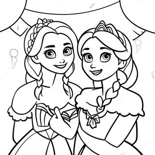 Pagina Para Colorir Da Celebracao De Aniversario Da Elsa E Anna 42602-35486