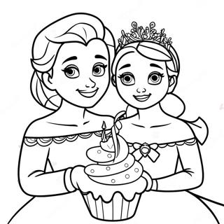 Pagina Para Colorir Da Celebracao De Aniversario Da Elsa E Anna 42602-35487