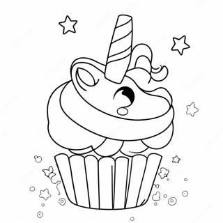 Pagina Para Colorir Do Cupcake De Unicornio Brilhante 42662-35538