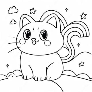 Pagina Para Colorir De Nyan Cat Fofinho Com Arco Iris 42822-35665