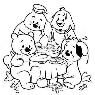 Pagina Para Colorir Do Banquete De Acao De Gracas Do Winnie The Pooh E Amigos 42842-35681