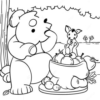 Pagina Para Colorir Do Banquete De Acao De Gracas Do Winnie The Pooh E Amigos 42842-35682