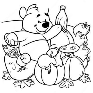 Pagina Para Colorir Do Banquete De Acao De Gracas Do Winnie The Pooh E Amigos 42842-35683