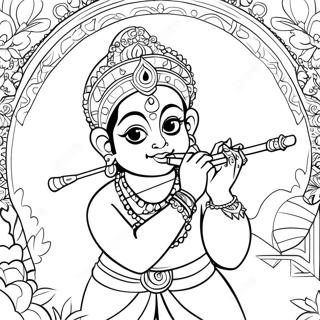 Pagina Para Colorir Do Krishna Tocando Flauta 42892-35719