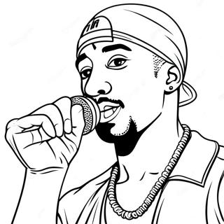 Pagina Para Colorir Do Tupac Com Um Microfone 42912-35738