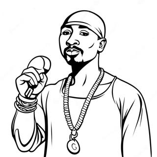 Pagina Para Colorir Do Tupac Com Um Microfone 42912-35740