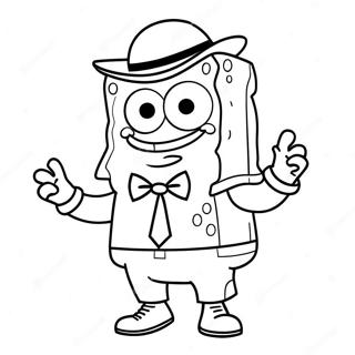 Pagina Para Colorir Do Spongebob Em Um Traje De Gangster Legal 42922-35744