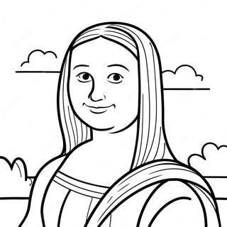 Pagina Para Colorir Mona Lisa Com Fundo Colorido 43002-35809