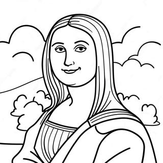 Pagina Para Colorir Mona Lisa Com Fundo Colorido 43002-35810