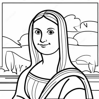 Pagina Para Colorir Mona Lisa Com Fundo Colorido 43002-35811