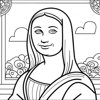 Pagina Para Colorir Mona Lisa Com Fundo Colorido 43002-35812