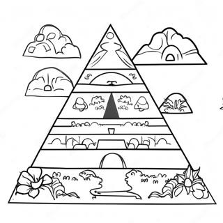 Pagina Para Colorir De Uma Cena Colorida Da Piramide 4301-3469