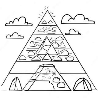 Pagina Para Colorir De Uma Cena Colorida Da Piramide 4301-3470