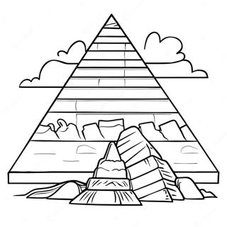 Pagina Para Colorir De Uma Cena Colorida Da Piramide 4301-3471