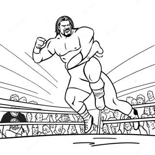 Pagina Para Colorir Lutador Da Wwe Pulando Em Cima Do Oponente Em Tons De Cinza 43062-35859