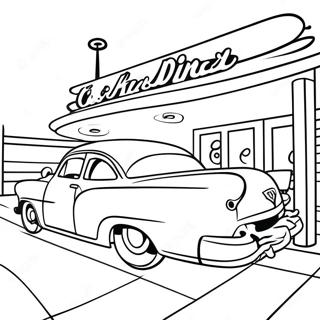 Pagina Para Colorir Diner Retro Dos Anos 50 43123-35897