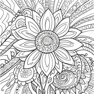 Pagina Para Colorir Design Intricado De Girassol Boemio 43163-35927