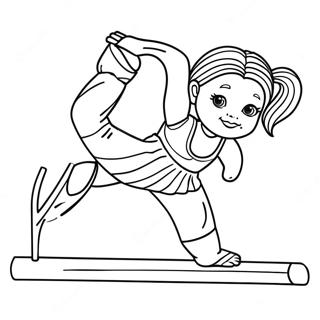 Pagina Para Colorir Boneca American Girl De Ginastica Fazendo Um Espagat 43192-35952