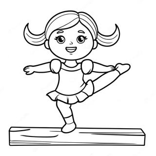 Pagina Para Colorir Boneca American Girl De Ginastica Equilibrando Se Em Uma Viga 43193-35953