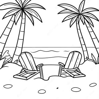 Pagina Para Colorir Da Cena De Praia Tropical 43232-36014