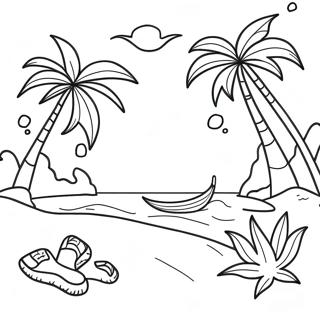 Pagina Para Colorir Da Cena De Praia Tropical 43232-36016