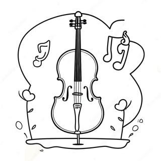 Pagina Para Colorir Do Violoncelo Fofo Com Um Sorriso 43253-35999