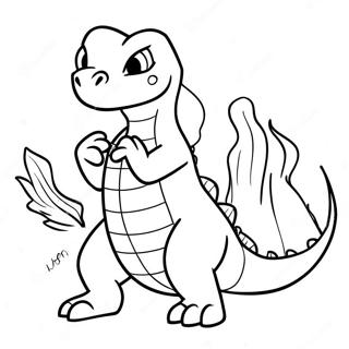 Pagina Para Colorir Do Charmeleon Flamejante Em Acao 43273-36022