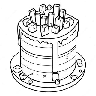 Pagina Para Colorir Do Bolo De Aniversario Do Minecraft 43342-36068