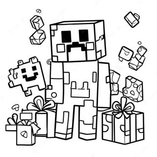 Pagina Para Colorir Da Festa De Aniversario Do Creeper Do Minecraft 43343-36073