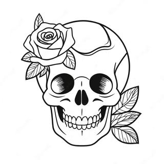 Pagina Para Colorir De Caveira Com Rosa 4340-3498