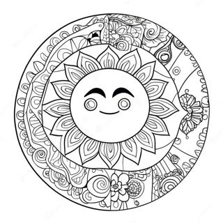 Pagina Para Colorir Do Mandala Colorido Do Sol E Da Lua Hippie 43523-36213