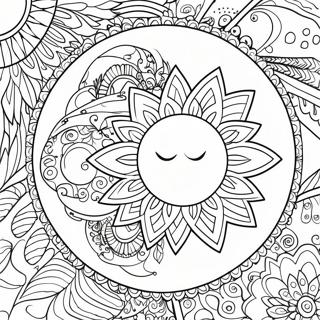 Pagina Para Colorir Do Mandala Colorido Do Sol E Da Lua Hippie 43523-36215