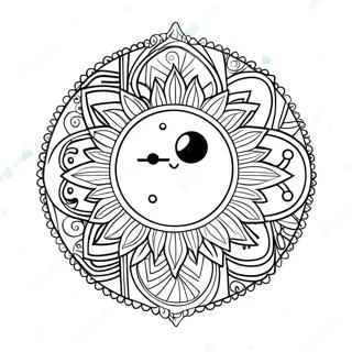 Pagina Para Colorir Do Mandala Colorido Do Sol E Da Lua Hippie 43523-36216