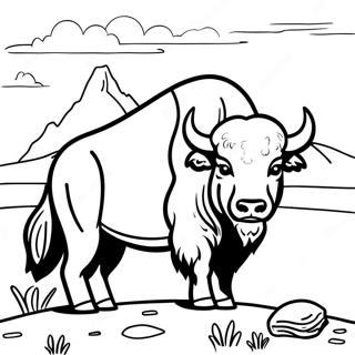 Pagina Para Colorir Do Bisonte Em Yellowstone 43533-36226