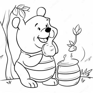 Pagina Para Colorir Do Winnie The Pooh Com Um Grande Pote De Mel 43603-36281