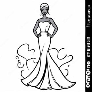 Pagina Para Colorir Da Elegante Barbie Negra 43663-36326