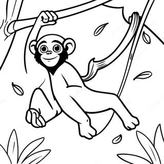 Pagina Para Colorir Macaco Aranha Brincalhao Balancando Nas Arvores 43793-36444