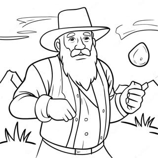 Pagina Para Colorir Do Prospector Da Corrida Do Ouro Com Picareta 44013-36605