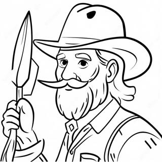 Pagina Para Colorir Do Prospector Da Corrida Do Ouro Com Picareta 44013-36607