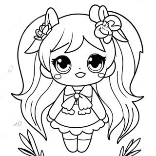 Pagina Para Colorir Da Miku Fofa Com Flores 4401-3549