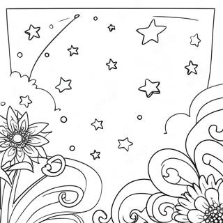 Pagina Para Colorir Do Ceu Noturno Com Estrelas Brilhantes 44093-36677