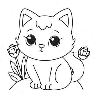 Pagina Para Colorir De Garota Gato Fofa Com Flores 4411-3557