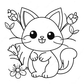 Pagina Para Colorir De Garota Gato Fofa Com Flores 4411-3559