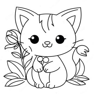 Pagina Para Colorir De Garota Gato Fofa Com Flores 4411-3560