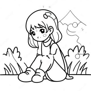 Pagina Para Colorir De Uma Garota Anime Triste Sentada Sozinha 44342-36870