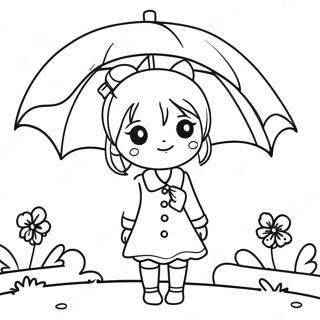 Pagina Para Colorir De Uma Garota Anime Melancolica Com Guarda Chuva 44343-36874