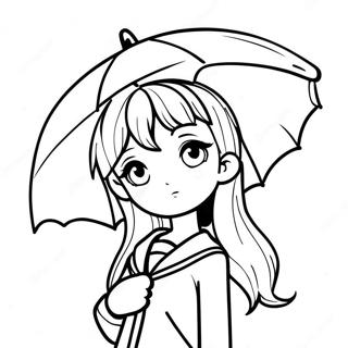 Pagina Para Colorir De Uma Garota Anime Melancolica Com Guarda Chuva 44343-36876