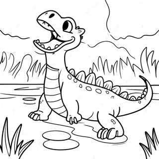 Pagina Para Colorir De Crocodilo Ferocissimo No Pantano 44503-37008